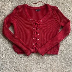 Kendall & Kylie lace up sweater